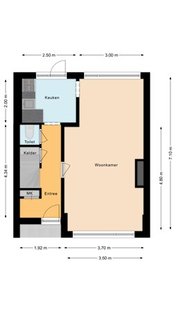 Floorplan - Koninginneweg 216, 2411 XX Bodegraven